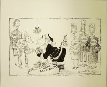 [Bush as Santa Claus giving away Iraq contracts]